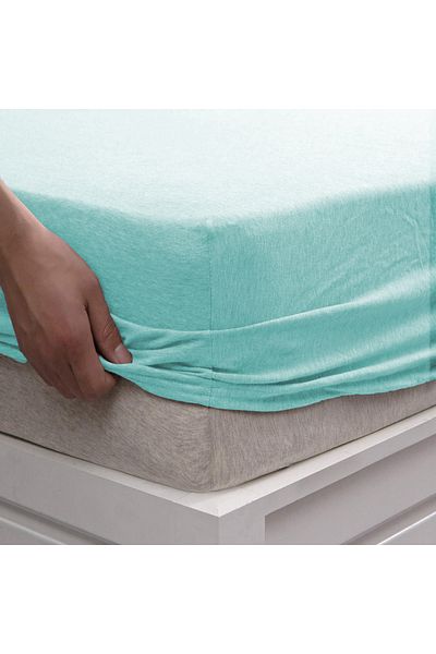 TeksNil Home |   رانفورس |   ملاءة مطاطية اقتصادية مفردة/مزدوجة من القطن بالنعناع |   8 ألوان |   مناسب |