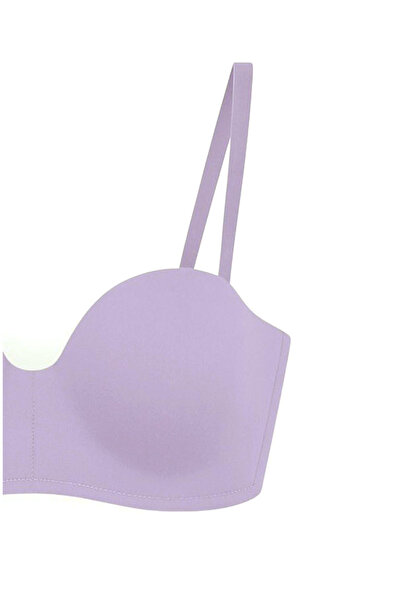 LİBELLA İÇ GİYİM Women's Laser Cut Comfortable Bra – Seamless and Non-Supportive – Micro Strapless Bra – Lilac Color