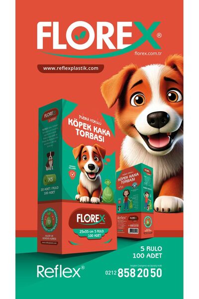 Florex Pudra Kokulu Köpek Kaka Torbası 1x5li Kutu