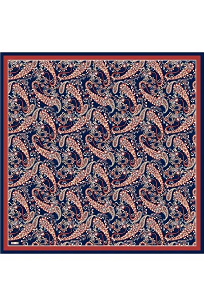 Belli Pure Silk Scarf 4101D02 Red - Navy Blue 90X90