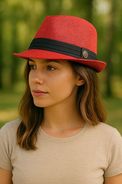 LAGRANZE Women's Summer Straw Premium Jackson Fedora Hat