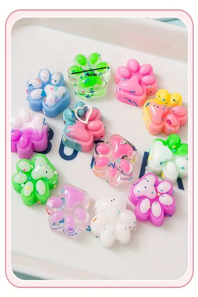 Hyd 3Pcs Toy Mini Squishy Cat Paw 4cm Sukushi Paw Sequin Paw Fun Game