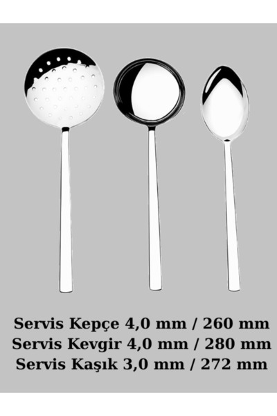 Nehir Dalyan Stainless Steel 3 Piece Serving Set