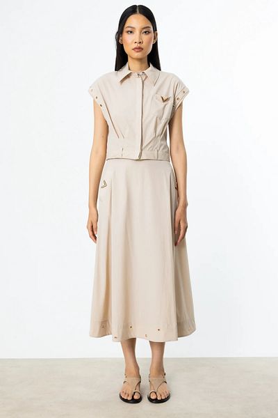 On Fashion Fustă - Bej - Midi