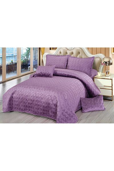 CHIRASO CHIRASO Velvet Duvet Cover Set, 5 Pieces, Duvet Cover 220 x 240 cm, 4 Pillowcases, purple