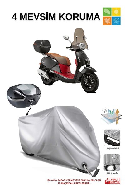 AutoEN RKS LTR 125 ARKA ÇANTA UYUMLU GRİ SU GEÇİRMEZ BRANDA (MOTOSİKLET)