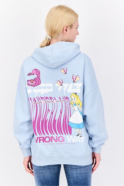 Don't Call Me Jennyfer Disney x DCMJ Women Alice In Wonderland Long Sleeve Hoodie, Light Blue