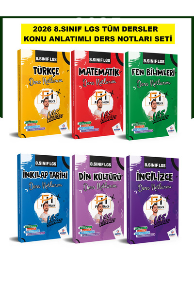 Kurul Yayıncılık 2026 8.sınıf Lgs Tüm Dersler Konu Anlatımlı Ders Notları Set...