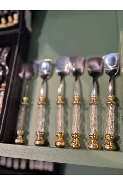hediye Esterhomedecor 6-Pack Ice Cream Spoon Gold