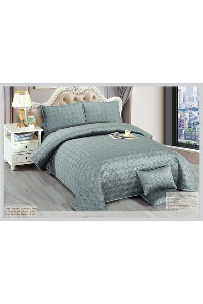 CHIRASO CHIRASO Velvet Duvet Cover Set, 5 Pieces, Duvet Cover 220 x 240 cm, 4 Pillowcases, light gray