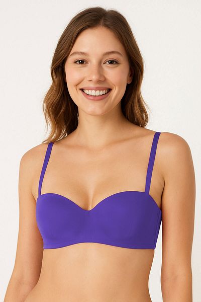 LİBELLA İÇ GİYİM Sutien confortabil tăiat cu laser pentru femei – fără cusături și fără susținere – culoare violet – sutien fără bretele