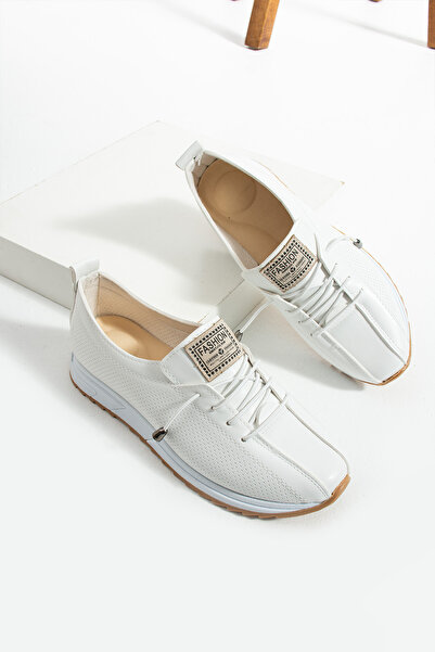 HVZ Exclusive Bela sportska obuća sa vezicama, udobna, mekana, vezana patika