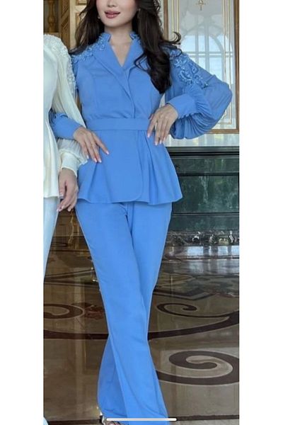 MİSSNESİL New Season Exclusive Design Double Suit with Dabil Pearl Detail