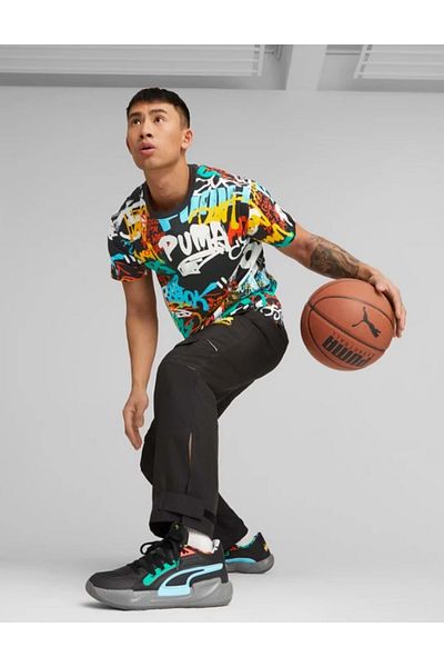 Puma Μπλοκ Χάος Court Rider 378265 -01 Ανδρικά Αθλητικά Παπούτσια Μπάσκετ - ΜΑΥΡΟ