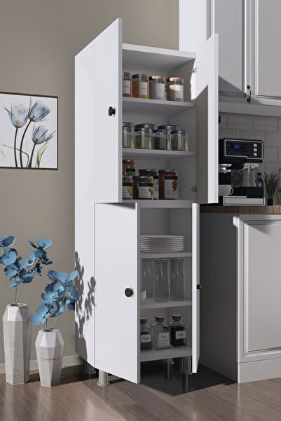 Novamod Çok Amaçlı Kiler Dolabı, Erzak Dolabı, Mutfak Dolabı, Banyo Dolabı, Balkon,ofis Dolabı(60X32X172 CM)