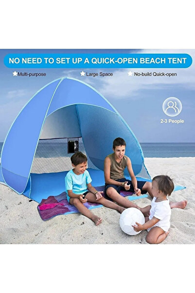 Yellowtech Tam Otomatik 2 Kişilik Plaj Çadırı | 160×140×115 Cm | Uv Korumalı, Su Geçirmez, Taşıma Çantalı