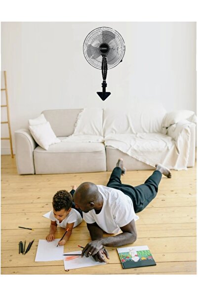 Depolife Duvar Montajlı Hava Vantilatörü 3 Kademe Hız Ayarlı Hava Pervanesi Sağ Sol Salınım