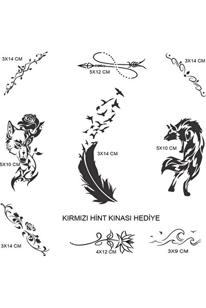 hennadibace Star Seri Kına Kalıbı Geçici Dövme Ve Kırmızı Hint Kınası Hediye