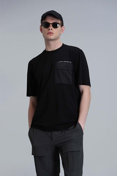 Lufian 111020209 Liam Modern Graphic T-shirt Ανδρικό T-shirt Μαύρο