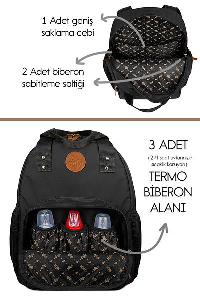 Stylo Popi Mother Baby Care and Backpack – Large Volume Stylish Design with Thermal Bottle Compartment