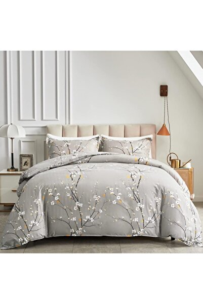 sehra طقم غطاء لحاف مزدوج من القطن الناعم والمتين الفاخر + ملاءة مطاطية + 2 ك...