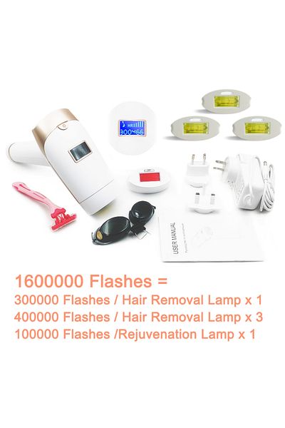 Choice1 1600K Flashes Updated Laser Hair Removal 2in1 Replaceable Lamp Rejuvenation Permanent Painless Hair
