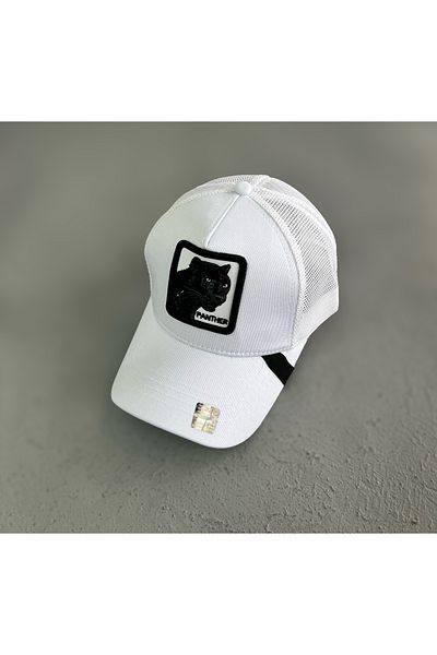 ZERAMİNE Animal Figured Hat Unisex Adjustable Back White
