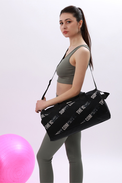 ICONE BAG Unisex Sports Bag - Cylinder Model, Printed, with Pocket, Handle and Adjustable Strap