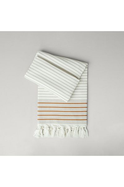 Linens Stripe 90X170 cm Beach Towel Beige