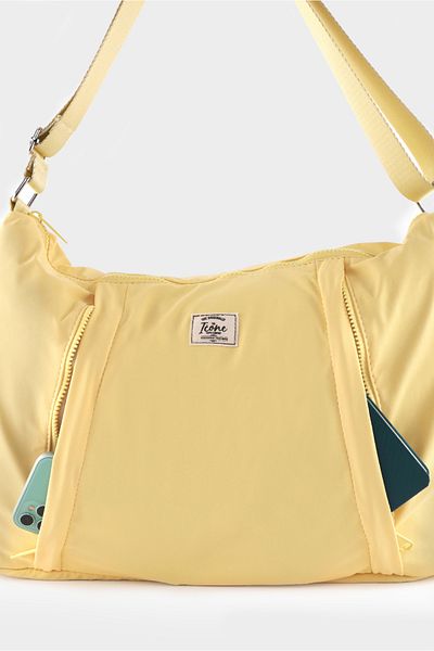 ICONE BAG حقيبة قماش المظلة - حجرة بساط اليوجا، وجيب بسحاب، وحزام قابل للتعديل، وجيب داخلي شبكي