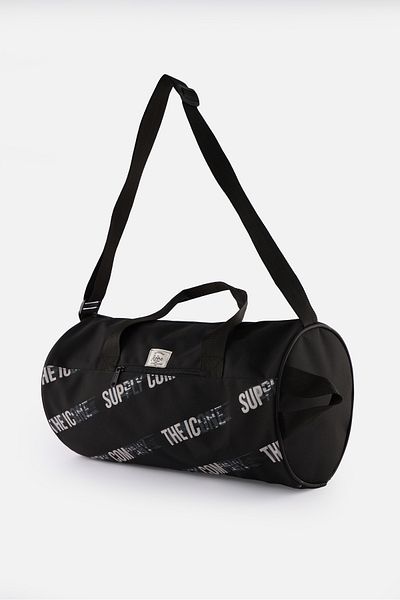 ICONE BAG Geantă sport unisex - model cilindru, imprimată, buzunar, mâner și curea reglabilă