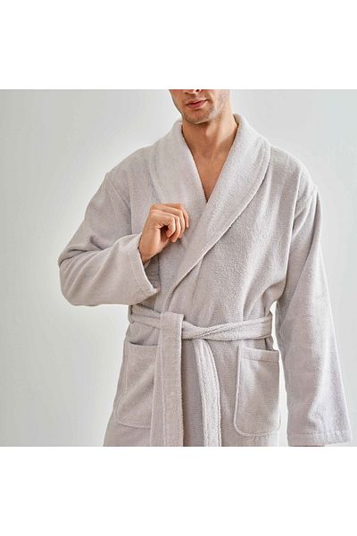 Linens Soft Cotton Bathrobe Gray XXL