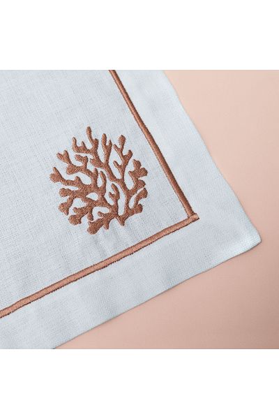 Linens Shell 2 Pack 35X45 cm Napkin Ecru Coral