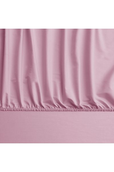 Linens مزيج وتطابق ملاءة سرير مفردة من الساتان القطني باللون الوردي المغبر