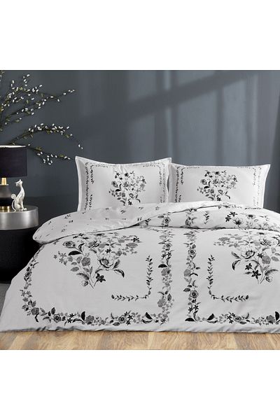 Linens Gray Allday Nelson Cotton Satin Duvet Cover Single