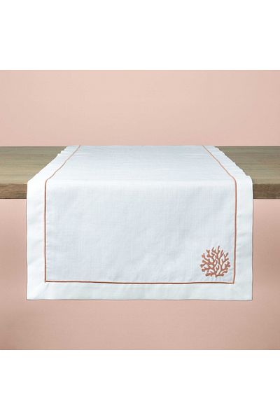 Linens Shell 50X170 cm Runner Ecru Coral