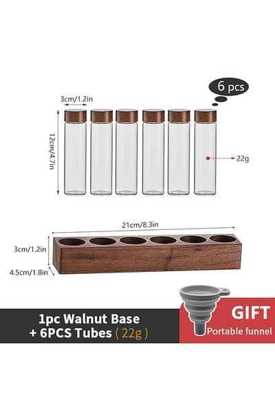 Choice Set Of 6 Holes 22g Coffee Beans Storage Container Tube Display Rack Tea Bottle Glass Single Dose Esp