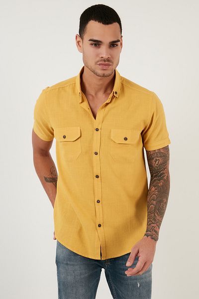 Buratti Πουκάμισο τσέπης με κουμπιά 100% βαμβακερό slim fit Ανδρικό πουκάμισο Cf21s111153