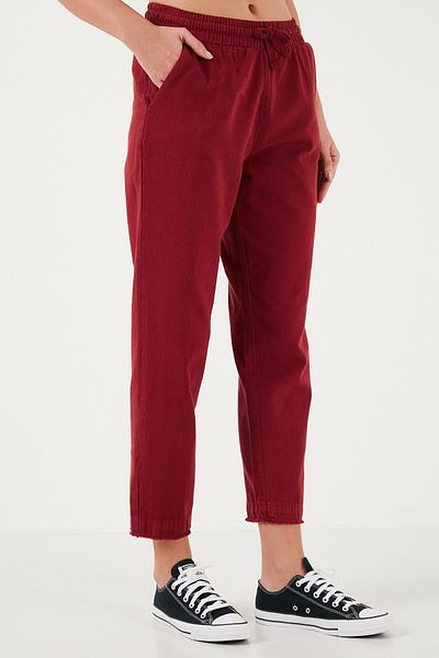 Lela Pantaloni din bumbac cu talie normală, cu croiala normală, cu picioare drepte, pantaloni 668yp42282s4