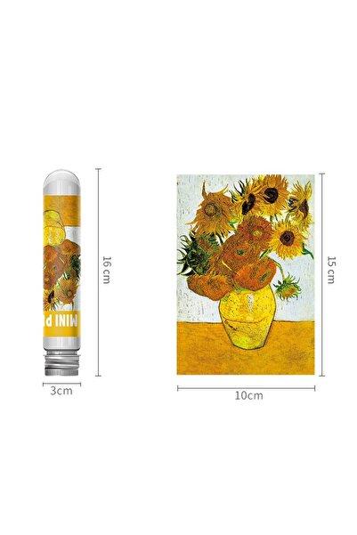 MaxRenard دوار الشمس 150 قطعة أحجية الصور المقطوعة أنبوب اختبار فان جوخ دوار ...