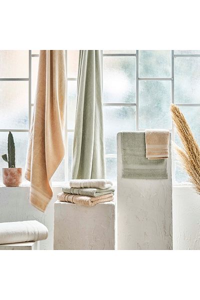 Linens 50X85 cm Soft Cotton Face Towel Ecru