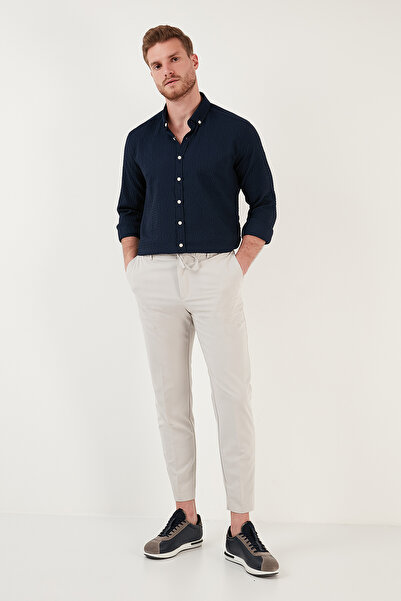 Buratti Бавовняна сорочка з ґудзиками на комірі, довгими рукавами та прямим кроєм Чоловіча сорочка Cf23s112237