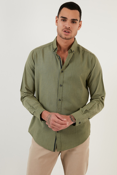 Buratti Cotton Regular Fit Button Collar Shirt Men's Shirt Cf20S 111871