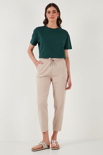 Lela Pantaloni din bumbac cu talie normală, cu croiala normală, cu picioare drepte, pantaloni 668yp42282s4