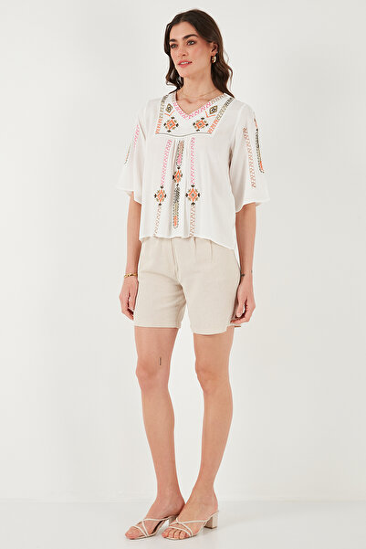 Lela Бавовняна блузка Regular Fit з вишивкою Блузка 611bz0247