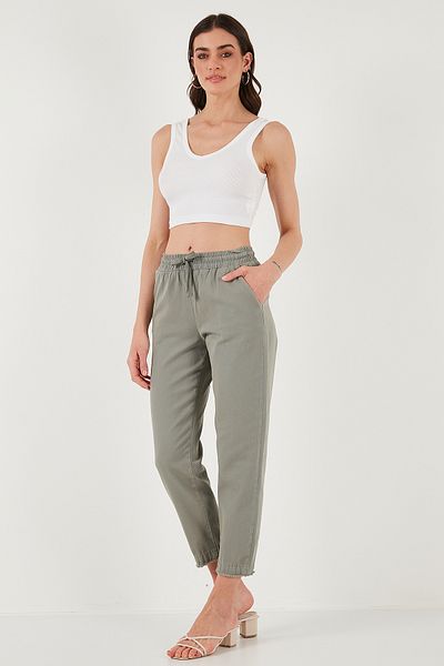 Lela Cotton Regular Waist Regular Fit Straight Leg Pants Trousers 668Yp42282S4