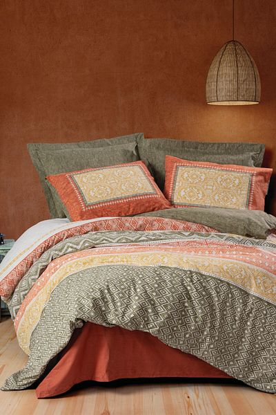 Cotton Box Ethnic Σετ Παπλωματοθήκη Διπλό Πλακάκι Tuwa