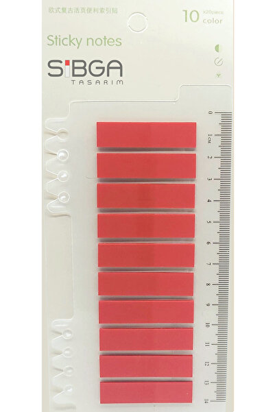 sibga tasarım Şeffaf Kırmızı Renk Postit Post-it Post It. Kitap Ayracı Ayraç Postit Sticker Not Kağıdı 200 Yaprak