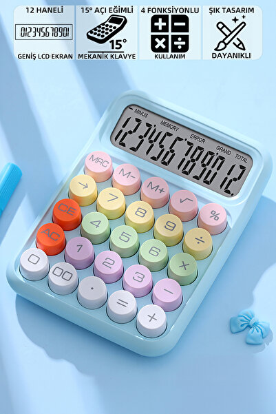 Mioji Mio CL12 Mekanik Tuşlu 12 Haneli Büyük Ekranlı 4 Fonksiyonlu Hesap Maki...