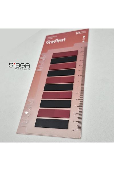 sibga tasarım Transparent Colored Post-It Note Paper - 200 Sheets Bookmark Sticker